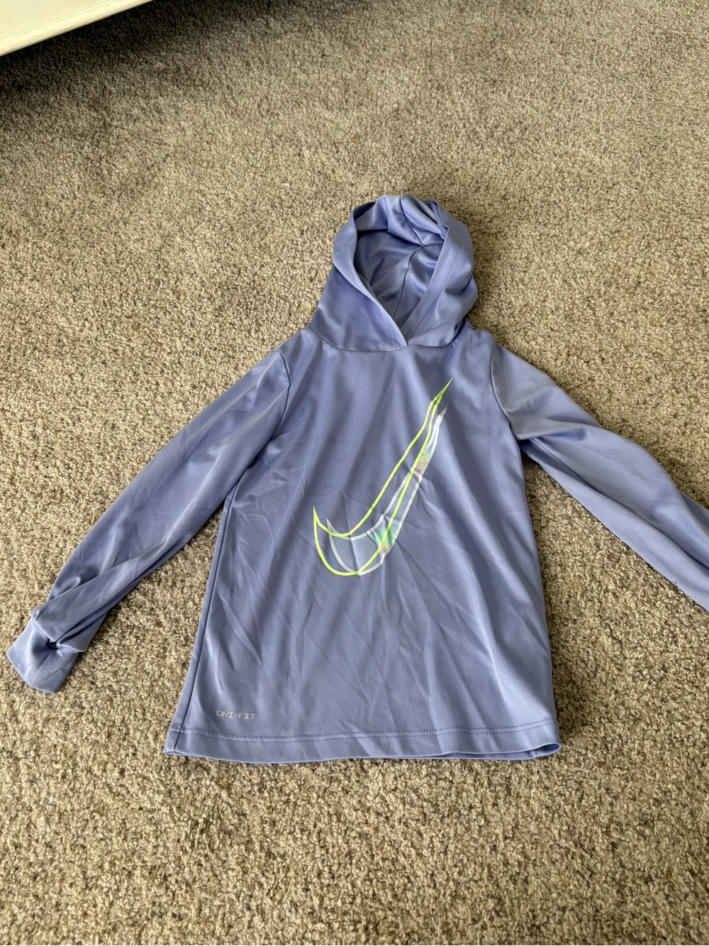 Nike Dri-FIT Girls Pullover Hoodie Purple 4T Hooded Long Sleeve Logo